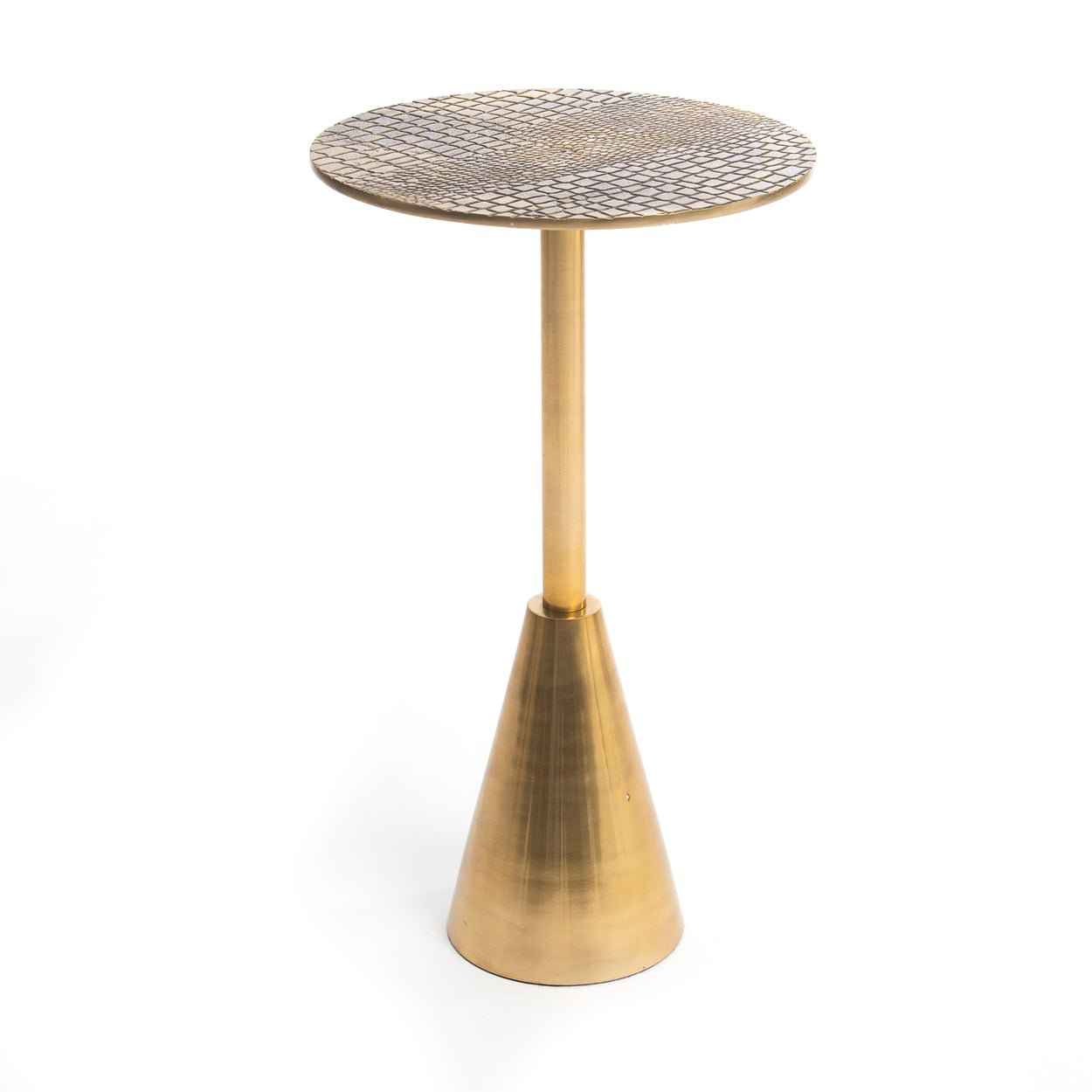 CROCO SIDE TABLE | BRASS
