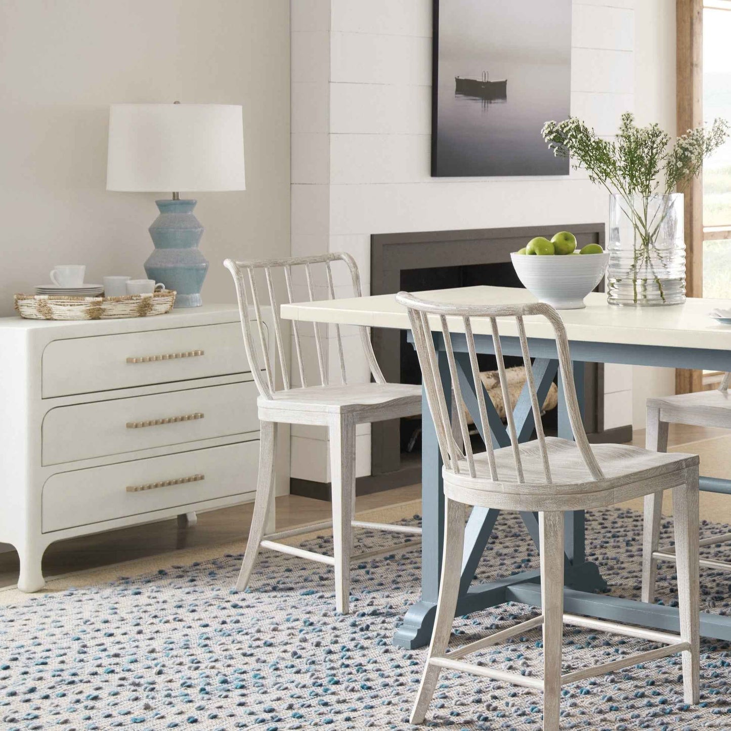 CRUISER LACQUERED GRASSCLOTH CHEST: WHITE