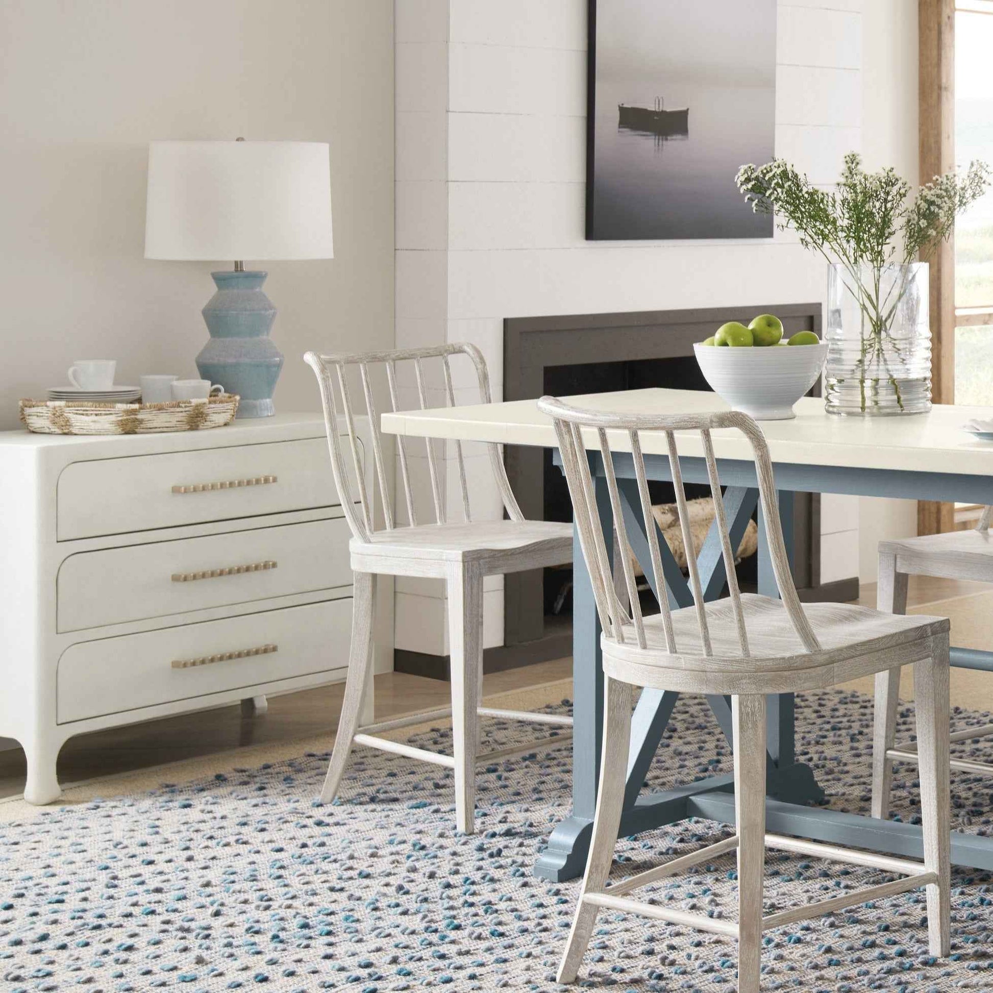 CRUISER LACQUERED GRASSCLOTH CHEST: WHITE