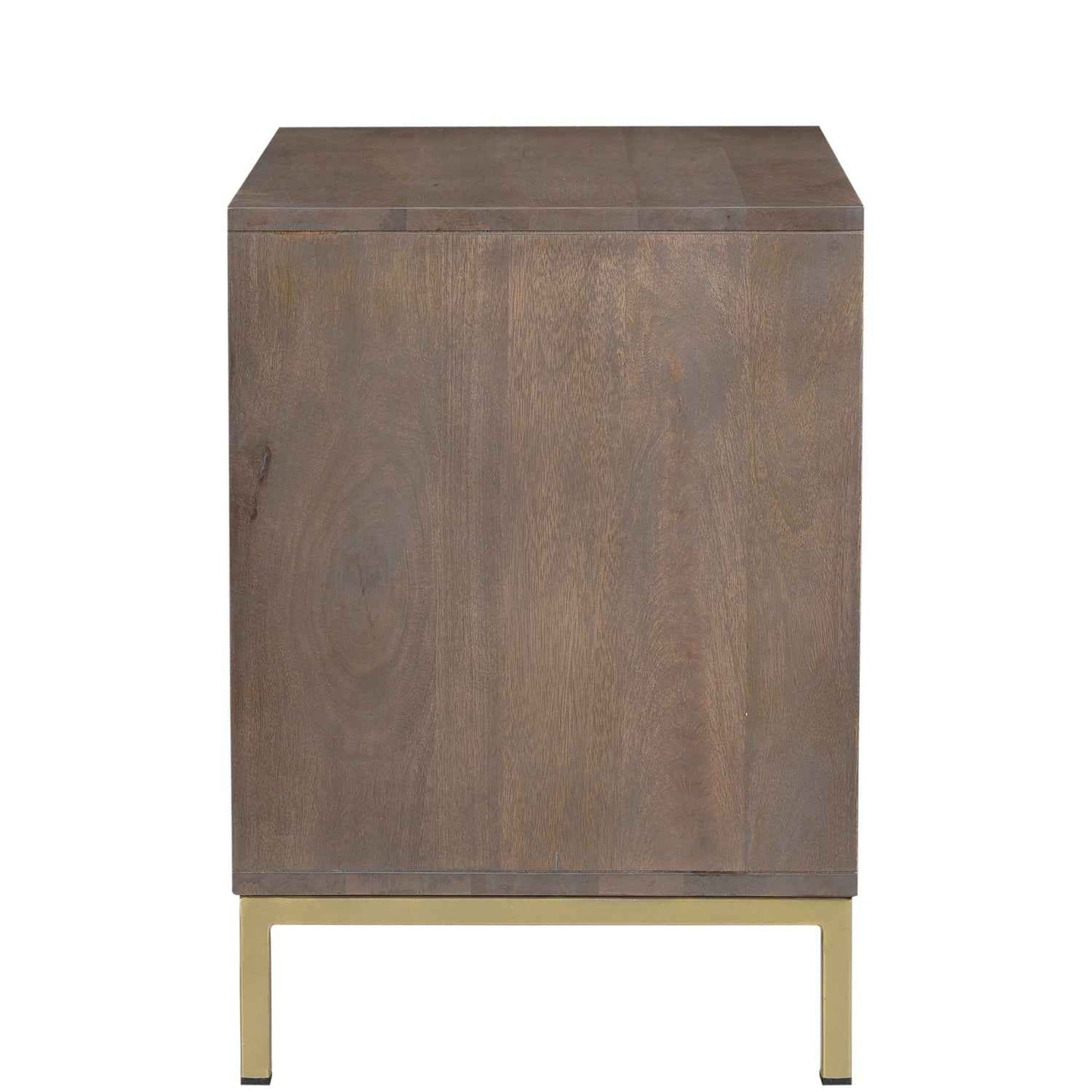 CUBIC MANGO WOOD + BRASS NIGHTSTAND