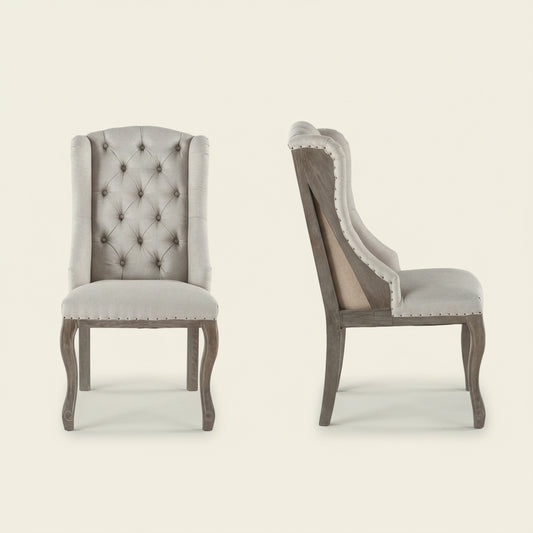 Enna Solid Wood Wing Dining Chair - Elevate Your Dining Experience - Hansa Handicraft