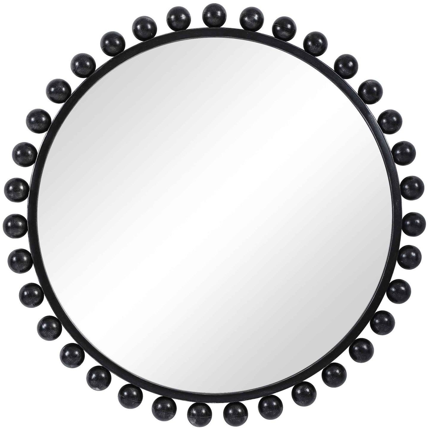 CYRA 44" ROUND MIRROR: BLACK