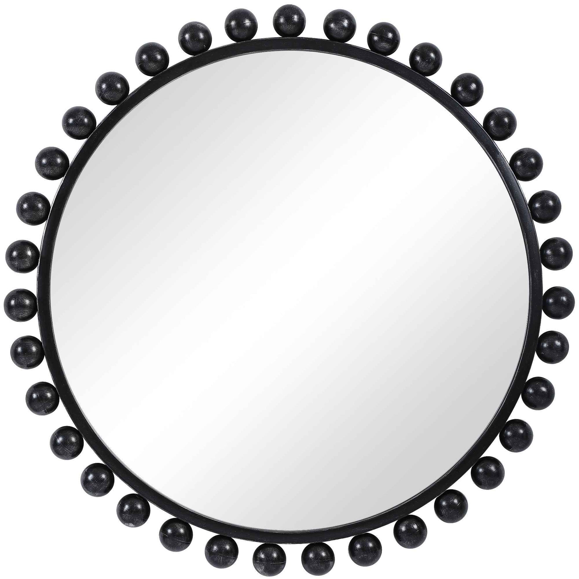 CYRA 44" ROUND MIRROR: BLACK