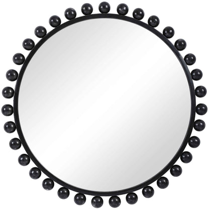 CYRA 44" ROUND MIRROR: BLACK