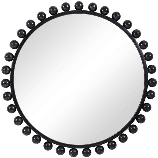CYRA 44" ROUND MIRROR: BLACK