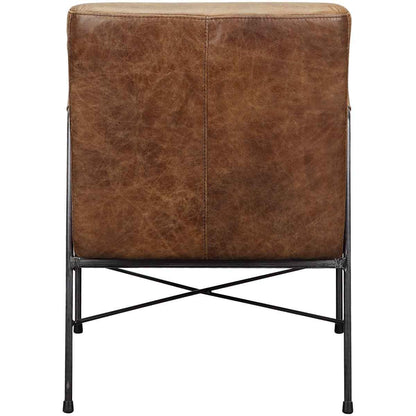 DAGWOOD VINTAGE BROWN LEATHER ARM CHAIR