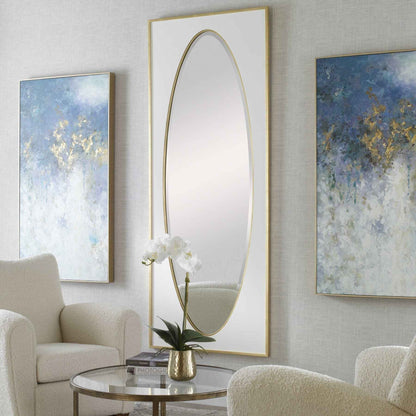 DANBURY OVER-SIZED WHITE + GOLD MIRROR