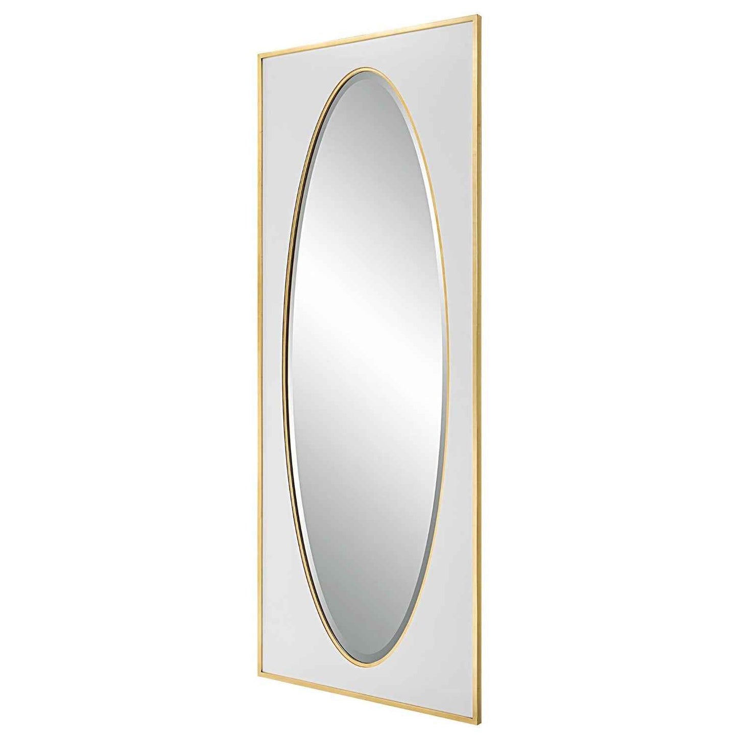 DANBURY OVER-SIZED WHITE + GOLD MIRROR