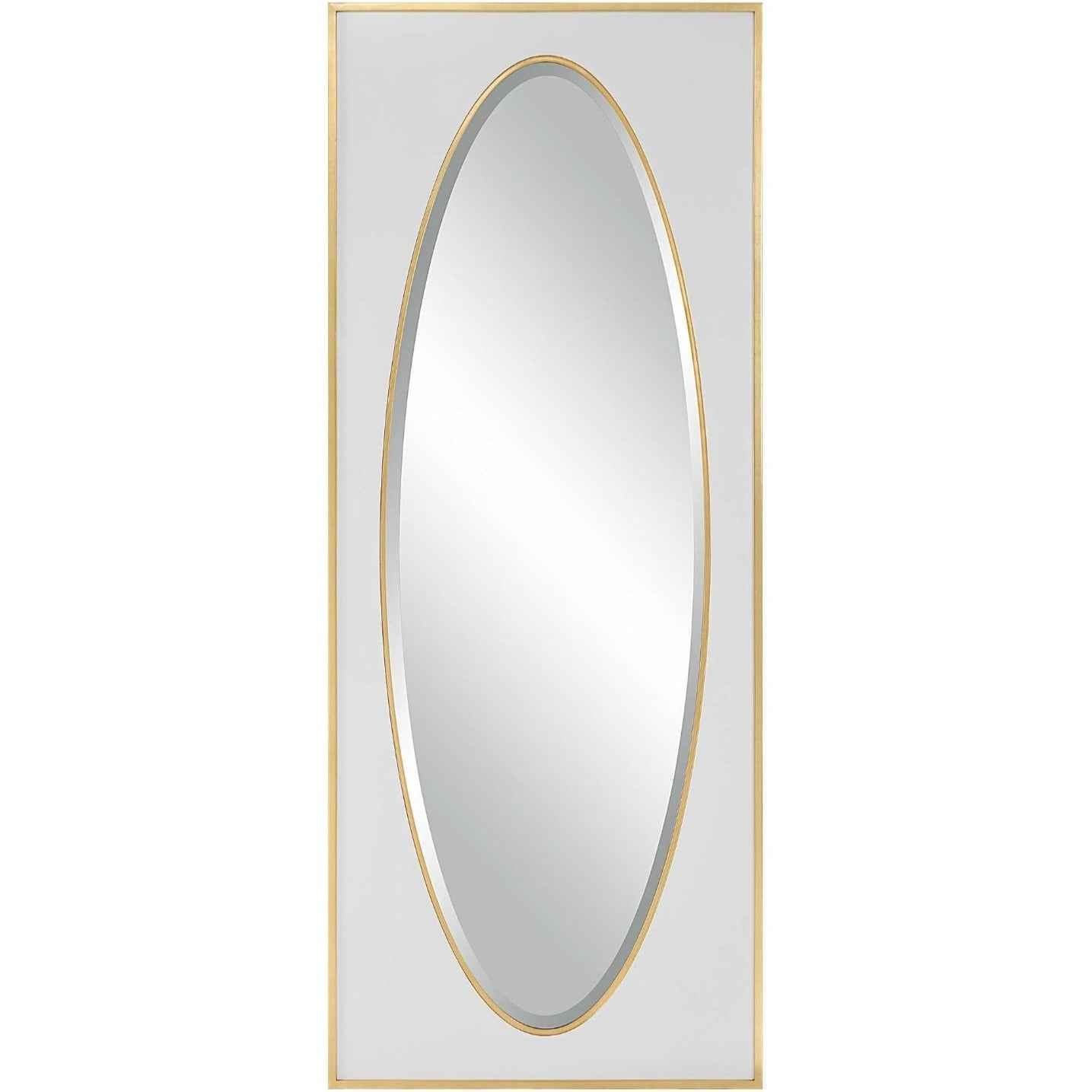 DANBURY OVER-SIZED WHITE + GOLD MIRROR
