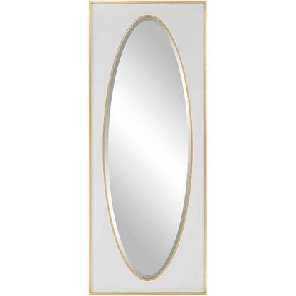DANBURY OVER-SIZED WHITE + GOLD MIRROR