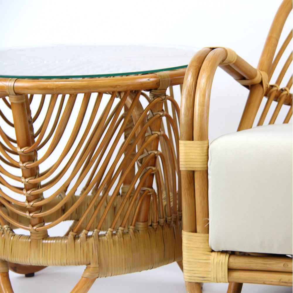 DANIA SIDE TABLE with GLASS / NATURAL