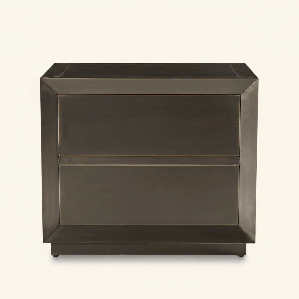 DARK BRONZE METAL CLAD NIGHTSTAND
