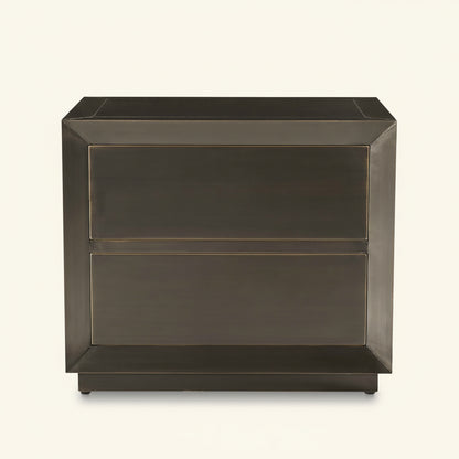 DARK BRONZE METAL CLAD NIGHTSTAND
