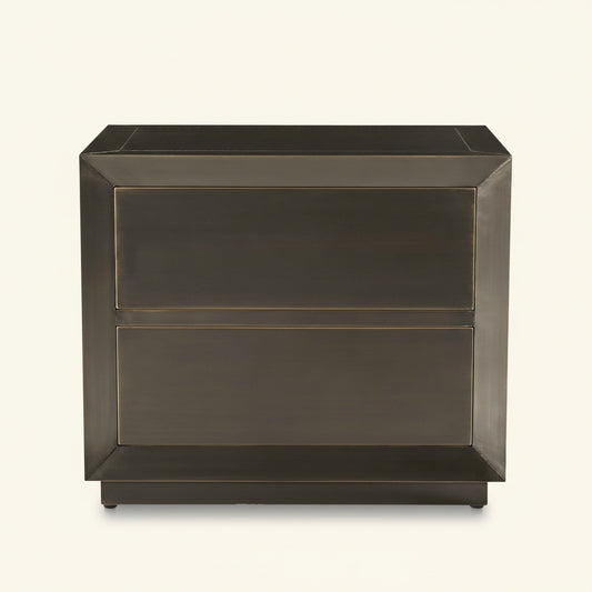 DARK BRONZE METAL CLAD NIGHTSTAND