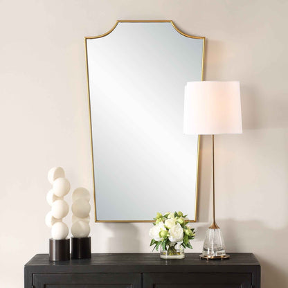 DEMURE ANTIQUE GOLD VANITY MIRROR