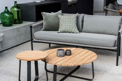 DENA SIDE TABLE / BLACK-NATURAL (INDOOR-OUTDOOR)