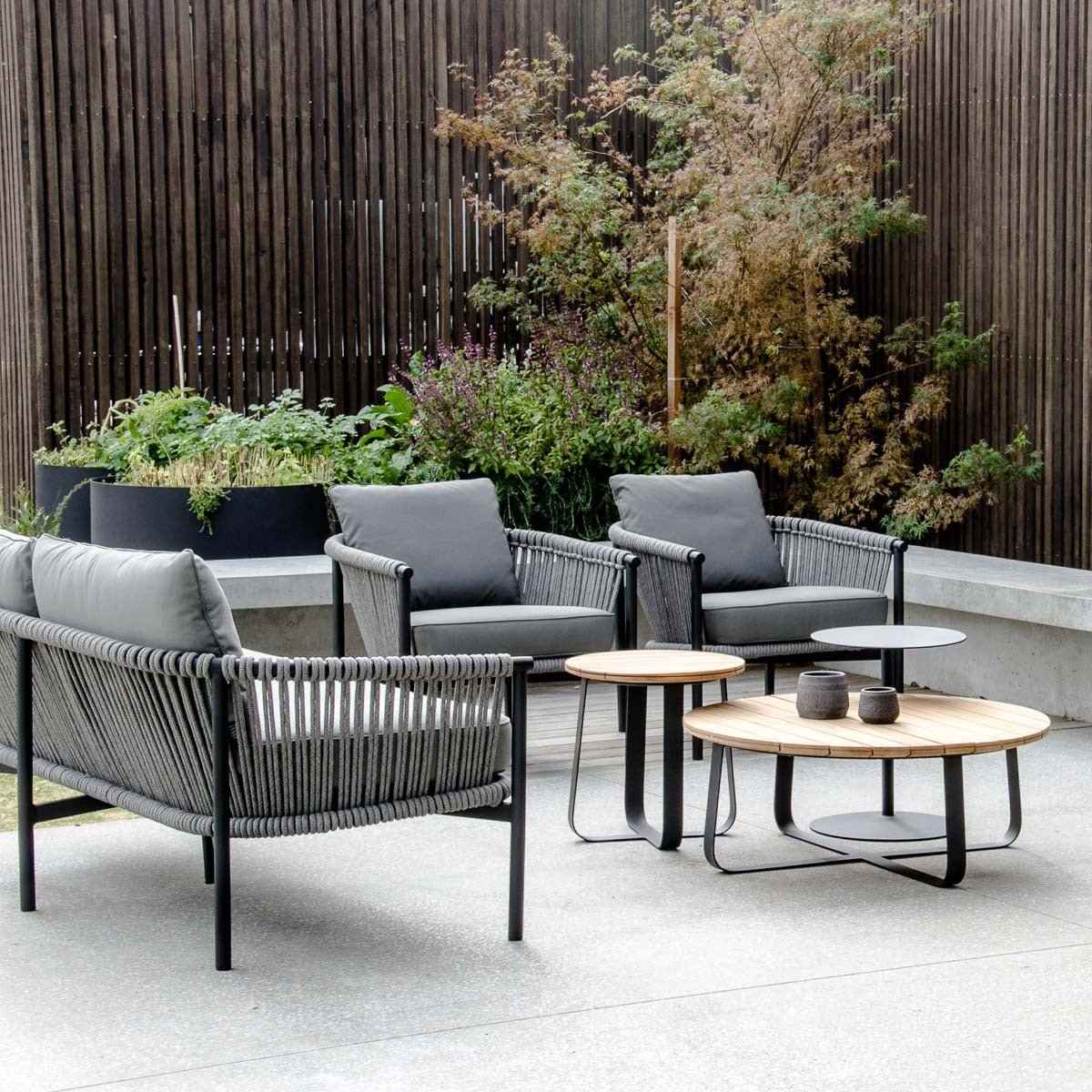 DENA SIDE TABLE / BLACK-NATURAL (INDOOR-OUTDOOR)