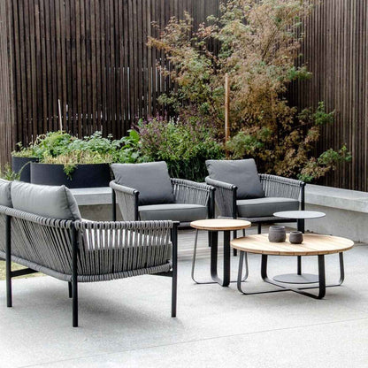 DENA SIDE TABLE / BLACK-NATURAL (INDOOR-OUTDOOR)