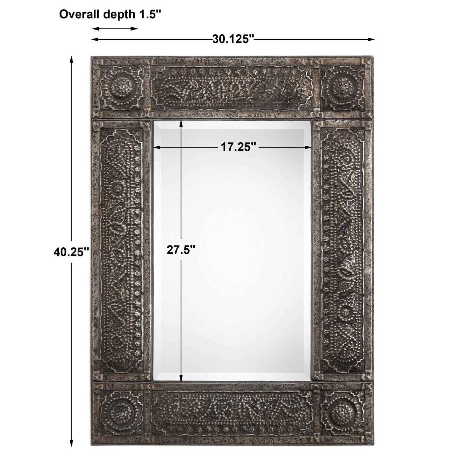 DHALA EMBOSSED ANTIQUE METAL MIRROR