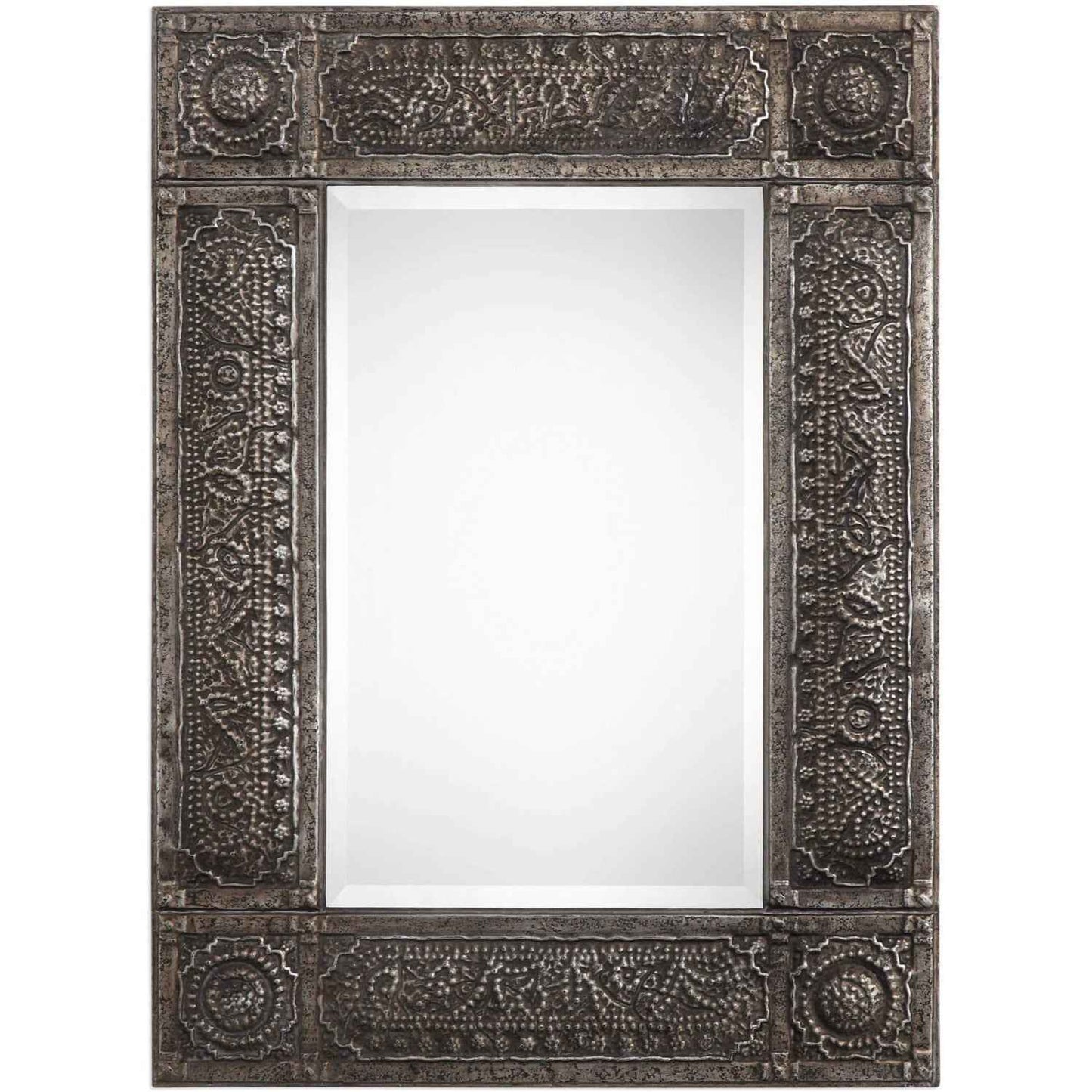 DHALA EMBOSSED ANTIQUE METAL MIRROR
