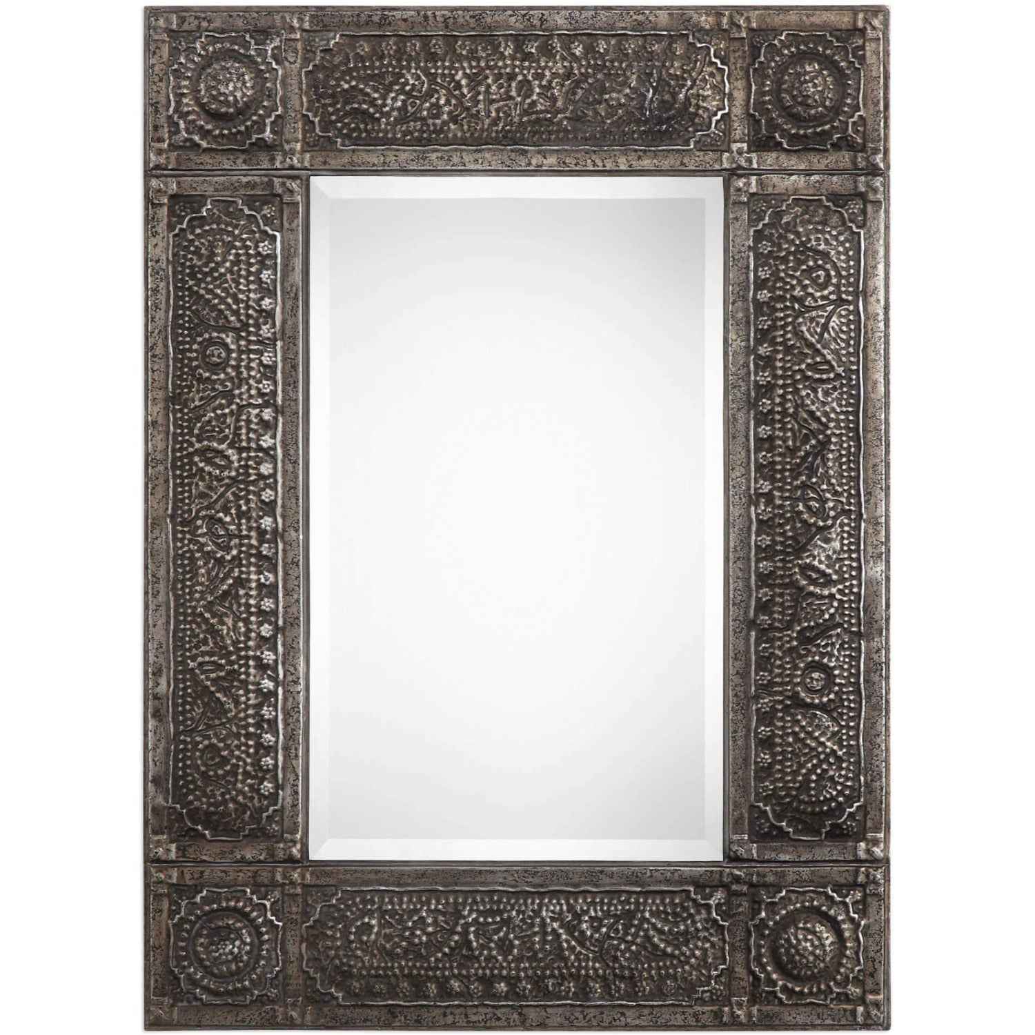 DHALA EMBOSSED ANTIQUE METAL MIRROR