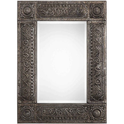 DHALA EMBOSSED ANTIQUE METAL MIRROR