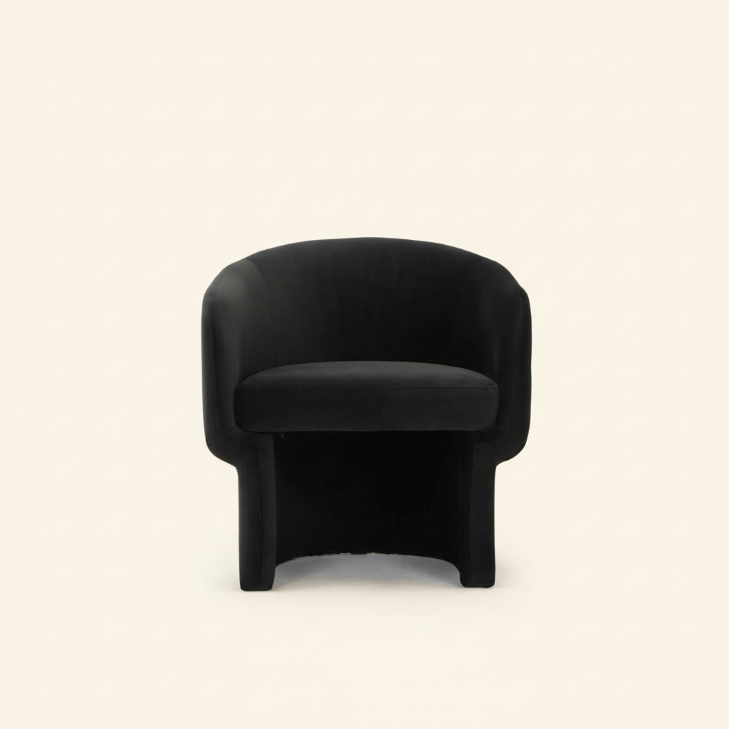 DITA BLACK VELVET BARREL CHAIR
