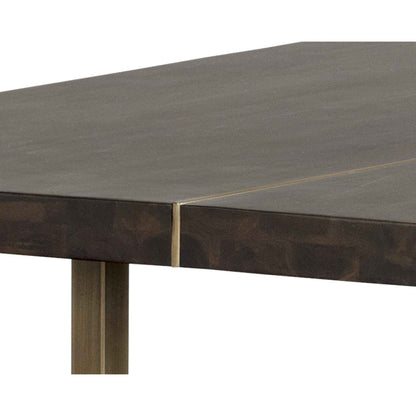 DONNELLY 95" DINING TABLE - ANTIQUE BRASS / DARK MANGO