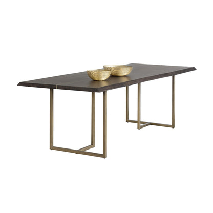 DONNELLY 95" DINING TABLE - ANTIQUE BRASS / DARK MANGO