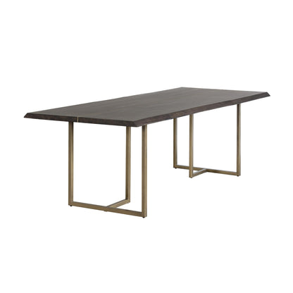 DONNELLY 95" DINING TABLE - ANTIQUE BRASS / DARK MANGO