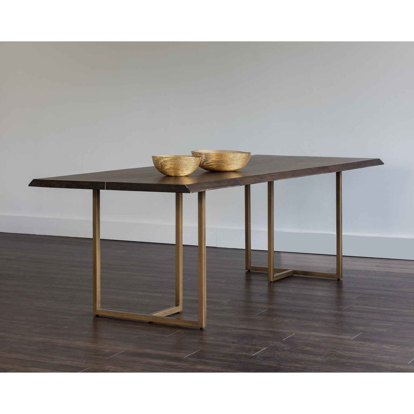 DONNELLY 95" DINING TABLE - ANTIQUE BRASS / DARK MANGO