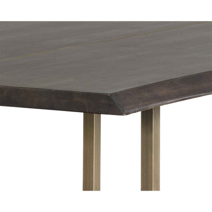 DONNELLY 95" DINING TABLE - ANTIQUE BRASS / DARK MANGO