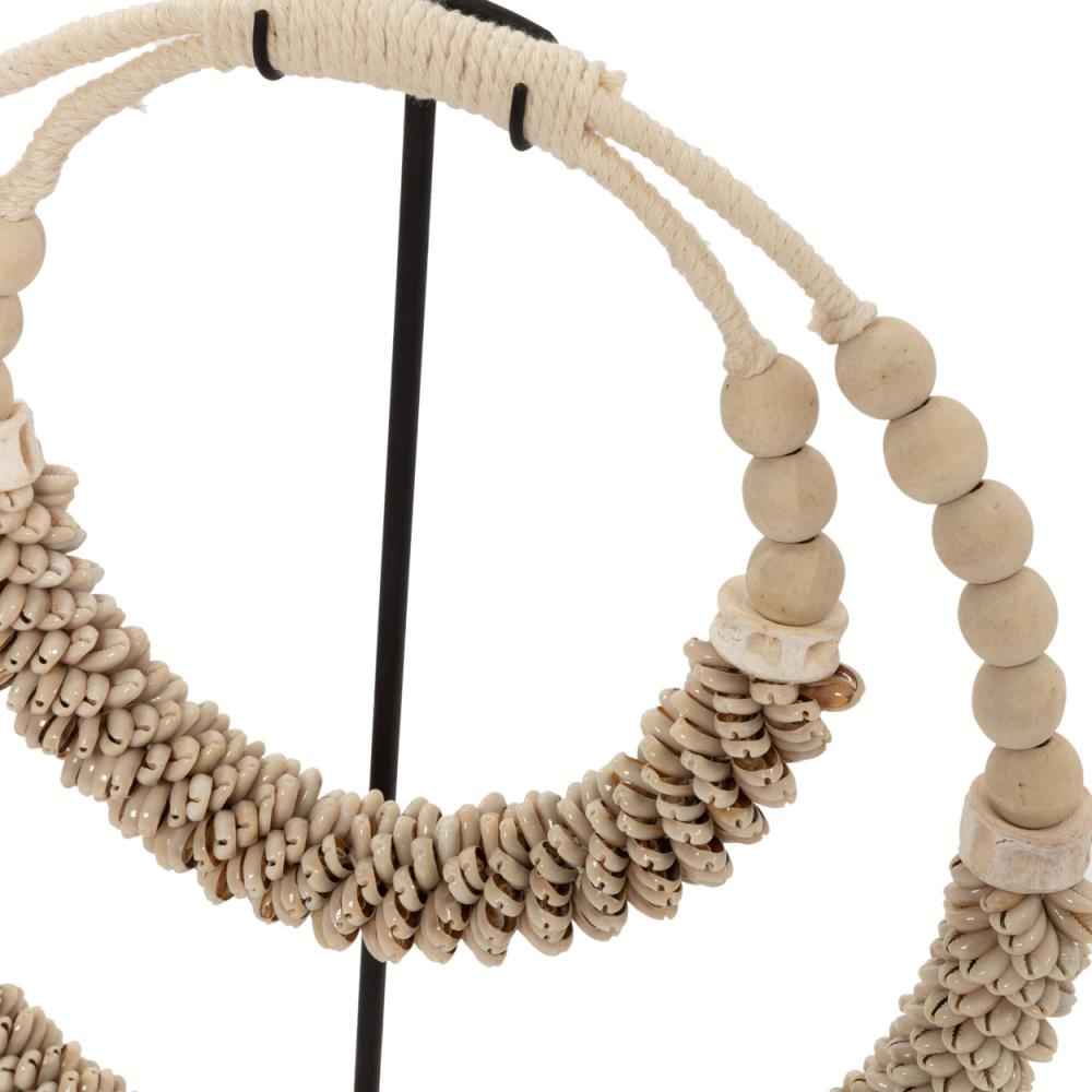 DOUBLE SHELL NECKLACE ON STAND | NATURAL