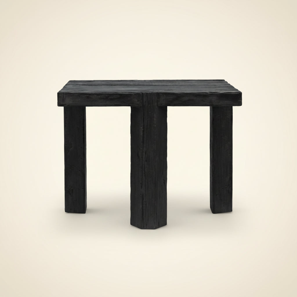 DOVE TAIL SIDE TABLE / RUSTIC BLACK ELM