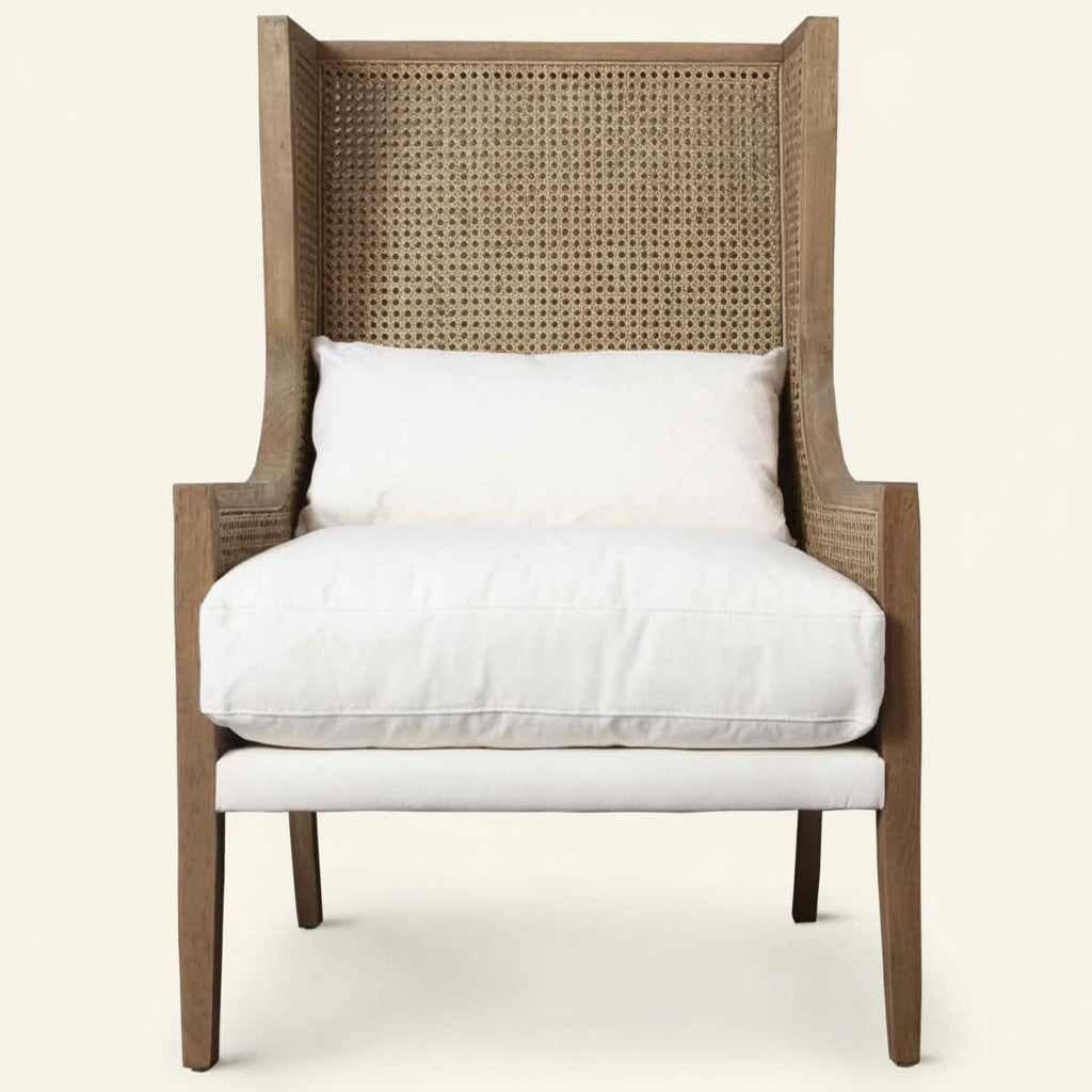 DOWNING CANE WING-BACK ARM CHAIR