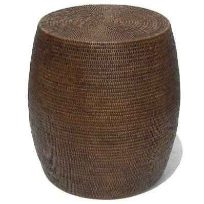 DRUM RATTAN STOOL + SIDE TABLE / 3 COLORS