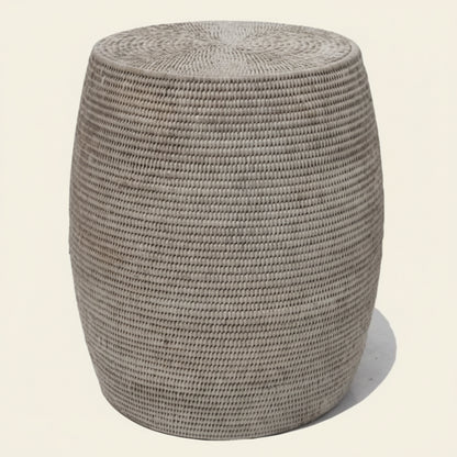 DRUM RATTAN STOOL + SIDE TABLE / 3 COLORS