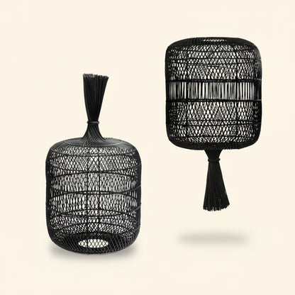 DUMPLING LAMP SHADE | FLOOR OR PENDANT | BLACK