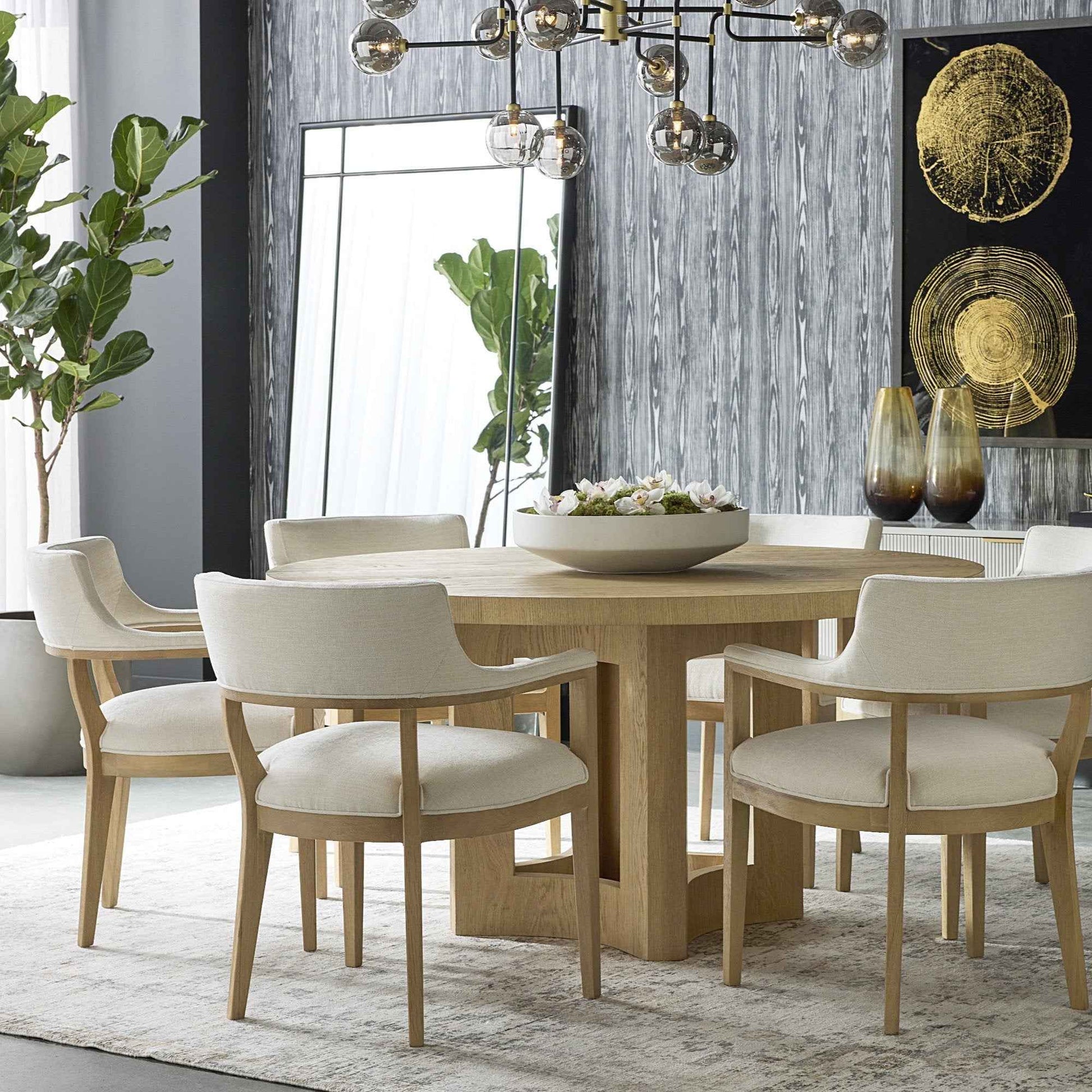 ELMA 60"RD NATURAL OAK DINING TABLE