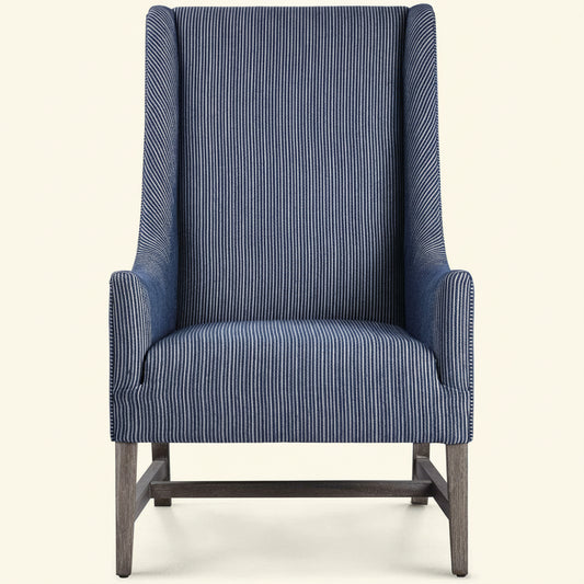 EUGENE BLUE STRIPED WINGBACK CHAIR