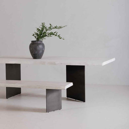 EVANS WHITEWASH LIVE-EDGE DINING TABLE