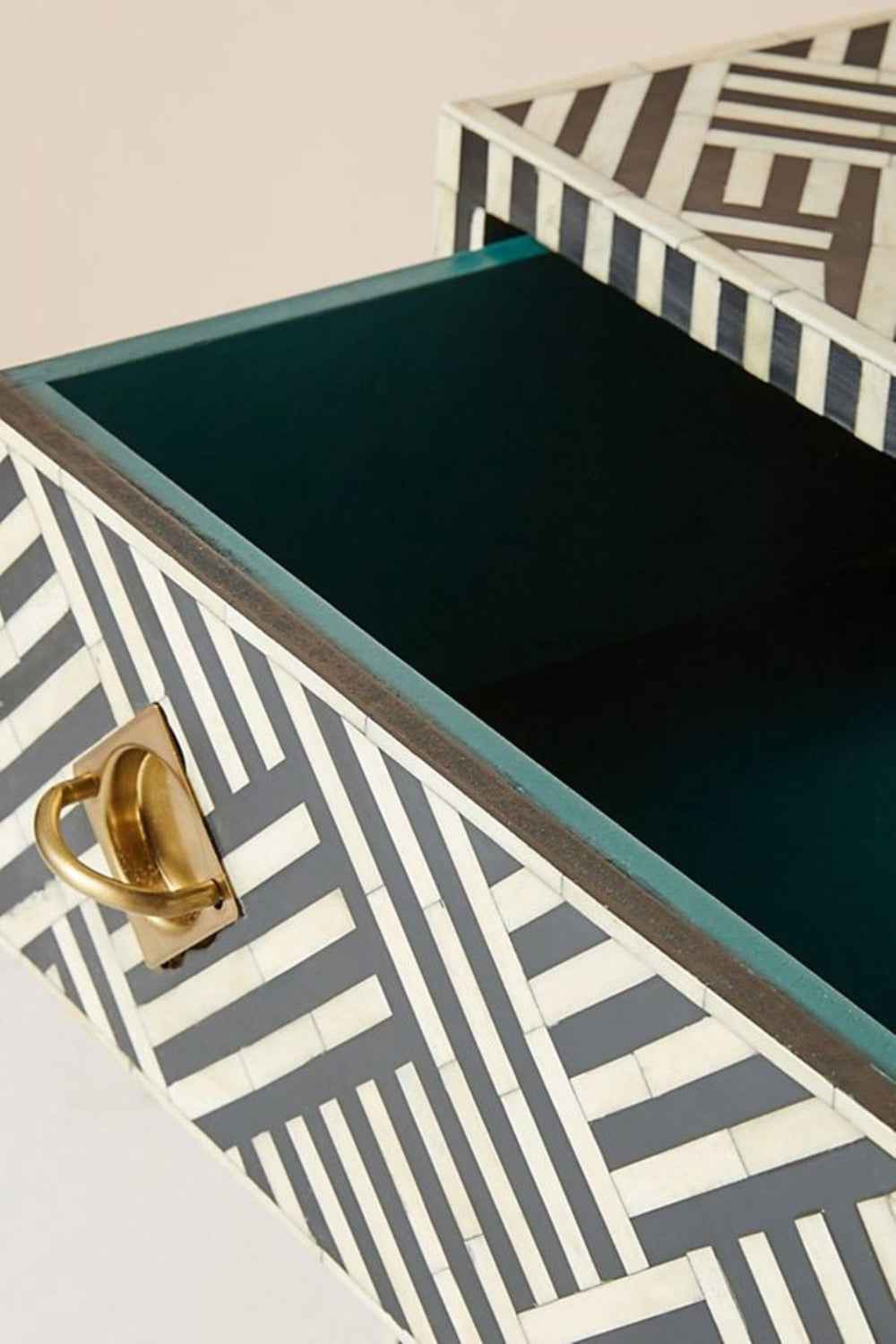 Handmade Exclusive Bone Inlay Optical Chest of Nine Drawers Dresser