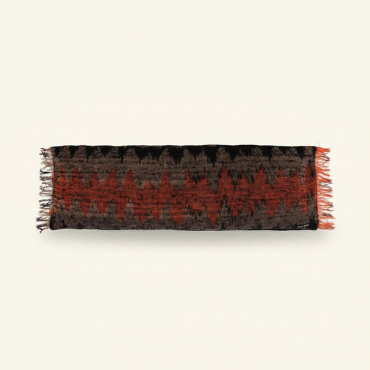 FAIR TRADE CUSHION COVER LONG | ORANGE+BLACK