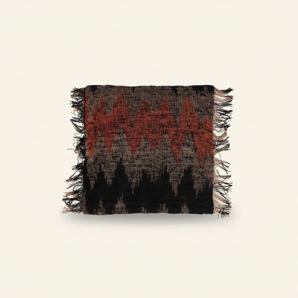 FAIR TRADE CUSHION COVER SQUARE | ORANGE+BLACK | 2 SIZES