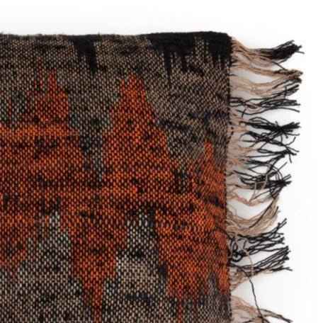 FAIR TRADE CUSHION COVER SQUARE | ORANGE+BLACK | 2 SIZES