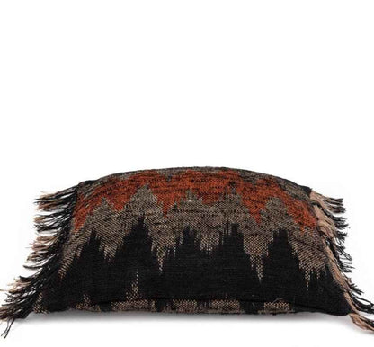 FAIR TRADE CUSHION COVER SQUARE | ORANGE+BLACK | 2 SIZES