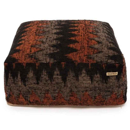 FAIR TRADE POUF | ORANGE+BLACK