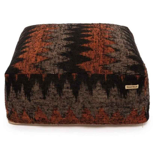 FAIR TRADE POUF | ORANGE+BLACK
