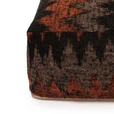 FAIR TRADE POUF | ORANGE+BLACK