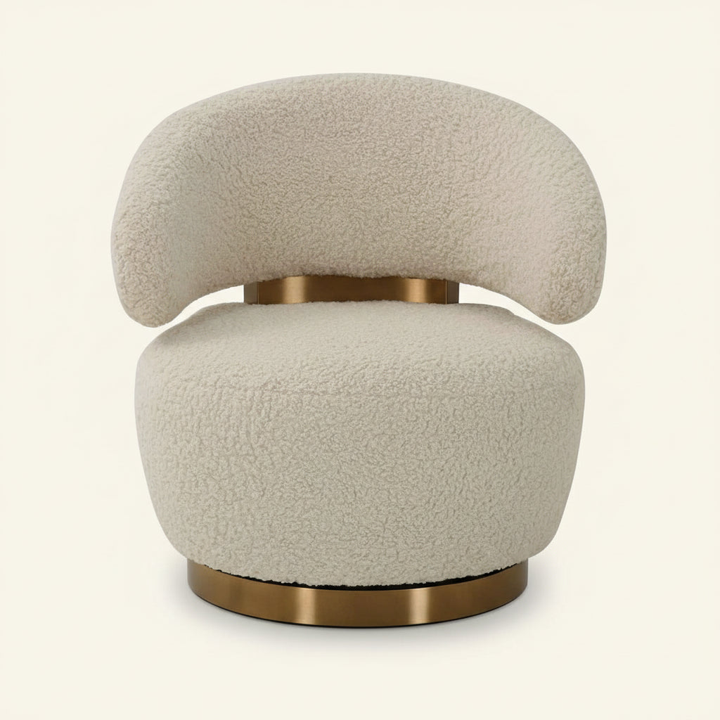 FAUX SHEARLING BARREL CHAIR